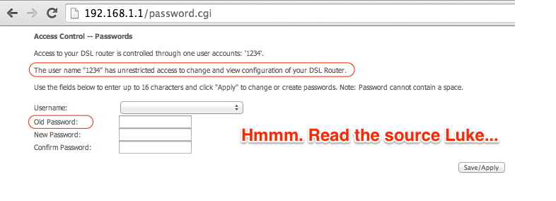 Comtrend password fail